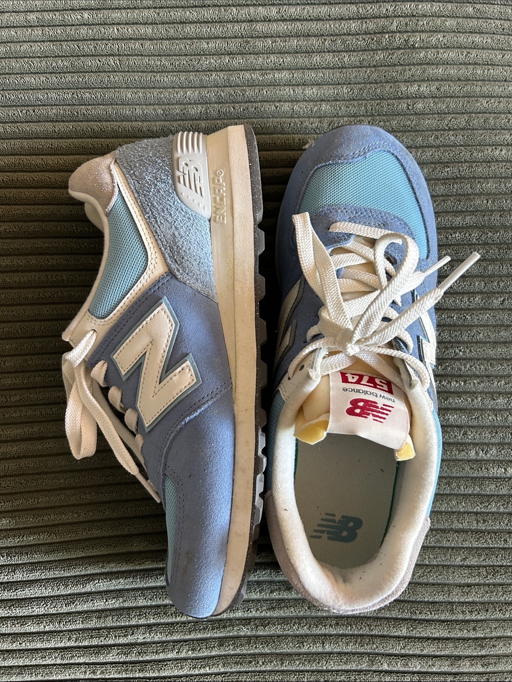 New Balance Light Blue and White Athletic Sneakers